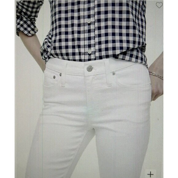 J.CREW Mid-Rise Flare Crop Signature Stretch White Jeans - Picture 3 of 16